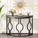 43" Industrial Console Table, Half Moon Shaped Accent Sofa Table Tribesigns