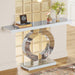 43" Mirrored Console Table, Modern Silver Sofa Table with O - Shaped Base Tribesigns