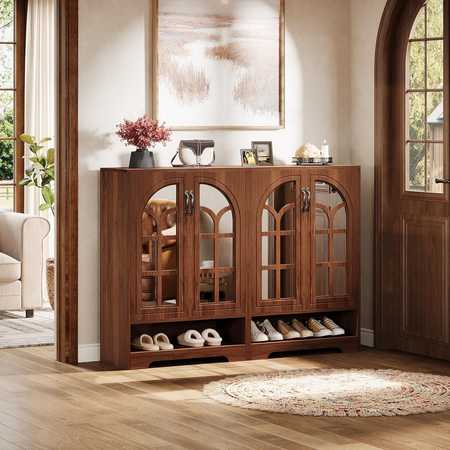 43.5" Tall Shoe Cabinet, 5-Tier Shoe Storage Organizer