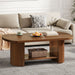 45" Coffee Table, Modern Oval 2 - Tier Center Table With Storage Tribesigns