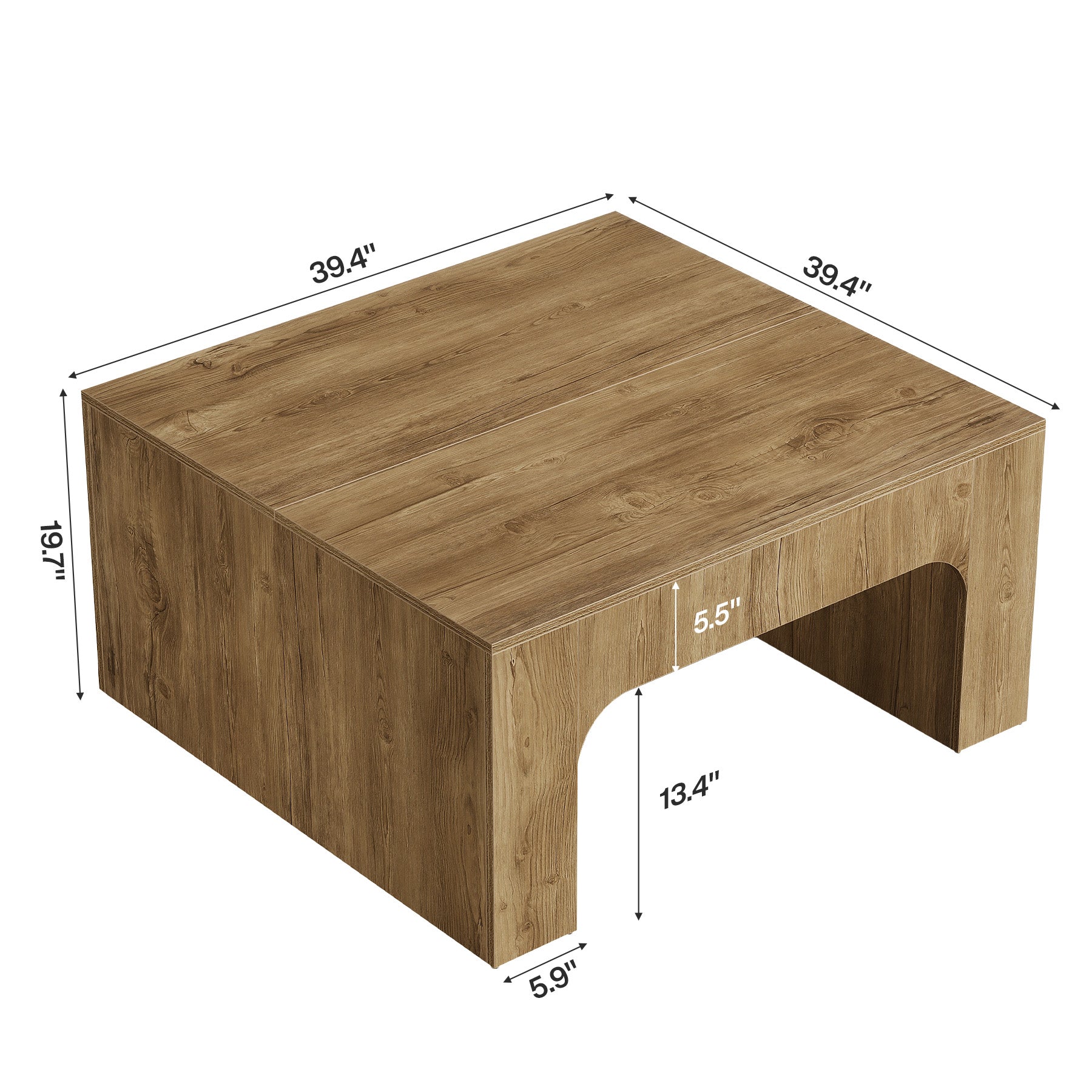 Tribesigns 39" Square Coffee Table, Wooden Farmhouse Center Table for Living Room