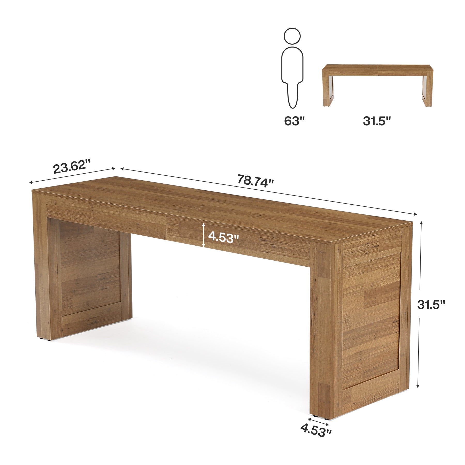 78.74" Two-Person Desk, Double Computer Desk Writing Table for Home Office