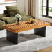 47" Boxwood Coffee Table, Rectangular Lattice Center Table Tribesigns