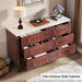 47" Chest of Drawers, 6 Drawers Rustic Wood Dresser Organizer Tribesigns