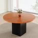 47" Circle Dining Table, Farmhouse Wooden Kitchen Table for 4 - 6 Tribesigns