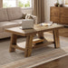 47" Coffee Table, Farmhouse 2 - tier Center Table with Storage Tribesigns