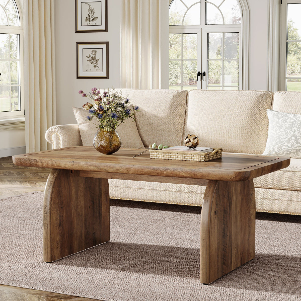 Tribesigns 47 Coffee Table Farmhouse Center Table Cocktail Tea Table