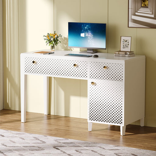 47" Computer Desk, Modern Home Office Desk with Storage Cabinet Tribesigns