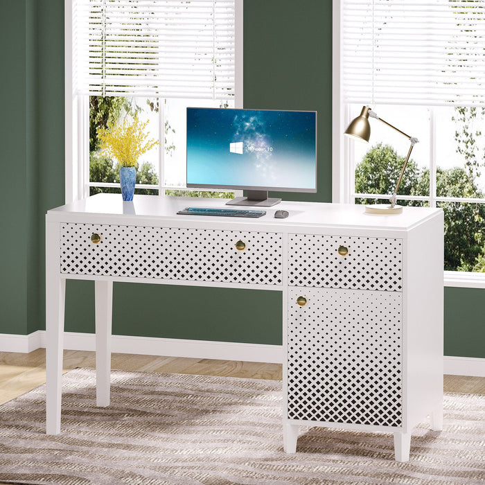 47" Computer Desk, Modern Home Office Desk with Storage Cabinet Tribesigns