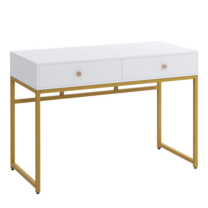 47" Computer Desk Modern Writing Desk with 2 Drawers Tribesigns