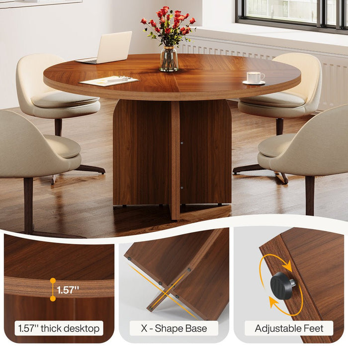 47" Conference Table, Round Sturdy Meeting Room table Tribesigns