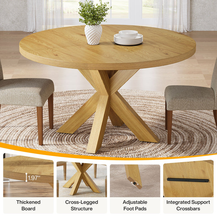 47" Dining Table, Farmhouse Kitchen Table With Crossed Legs For 4 - 6 Tribesigns