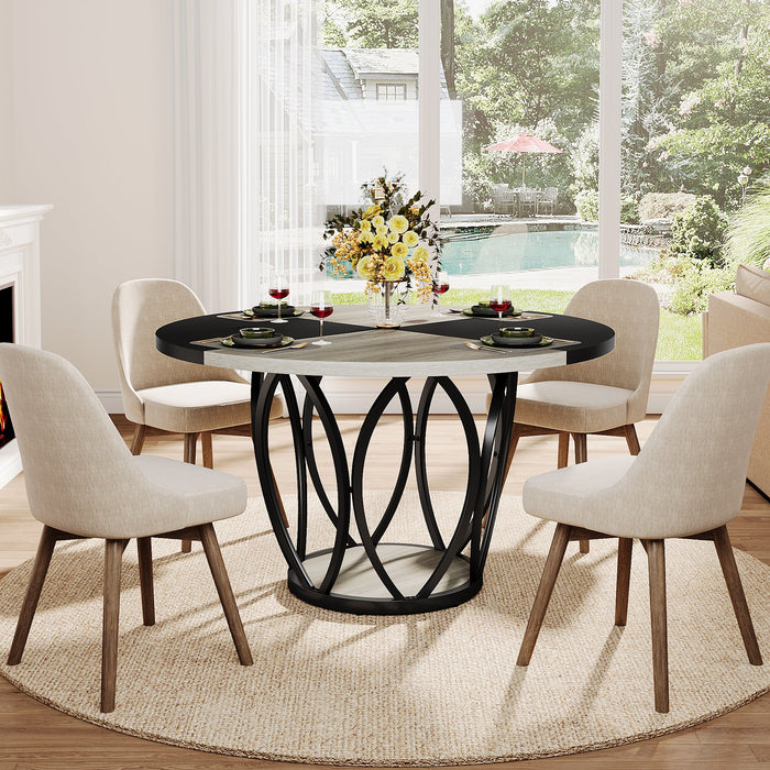 47" Dining Table, Round Kitchen Table for 4 - 6 Tribesigns