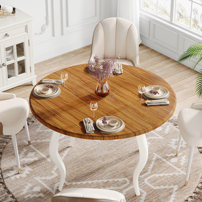 47" Dining Table, Wood Circle Kitchen Dinner Table for 4 - 6 Tribesigns