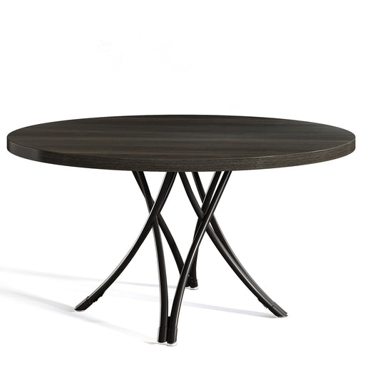 47" Dining Table, Wood Circle Kitchen Table for 4 Tribesigns