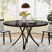 47" Dining Table, Wood Circle Kitchen Table for 4 Tribesigns