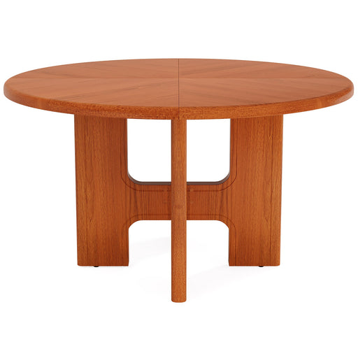 47" Dining Table, Wood Round Kitchen Dinner Table For 4 Tribesigns