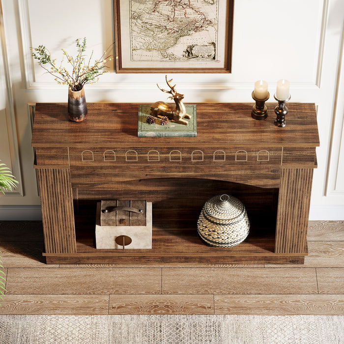 47" Farmhouse Console Table, 2 - Tier Sofa Table Entryway Table Tribesigns