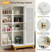 47" Kitchen Pantry Cabinet, 4 - Tier Freestanding Storage Cabinet with 8 Door Shelves Tribesigns