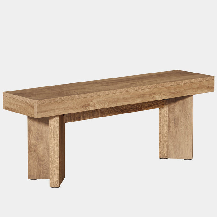 47" Kitchen Table Bench, Farmhouse Dining Bench with Sturdy Frame Tribesigns