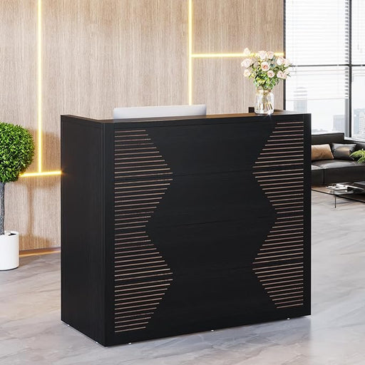 47" Reception Desk, Modern Front Desk Retail Counter for Office Tribesigns