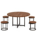 47" Round Dining Table, 5 - Piece Kitchen Dinner Table Chairs Set Tribesigns