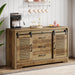 47" Sideboard Buffet, Farmhouse Buffet Cabinet With Sliding Doors & Adjustable Shelves Tribesigns