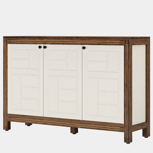 47" Sideboard Buffet, Wood Storage Cabinet with Adjustable Shelves Tribesigns