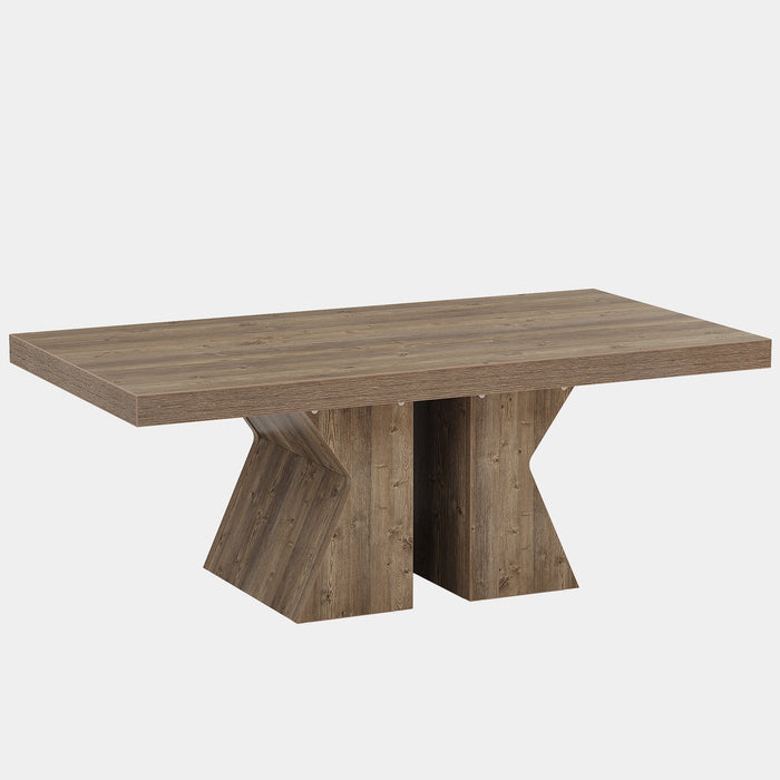 47" Wood Coffee Table, Rectangular Center Table Snack Table Tribesigns