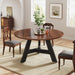 47" Wood Dining Table, Round Kitchen Table For 4 People Tribesigns