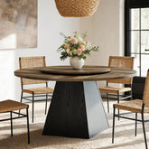 47.24" Round Dining Table for 4-6, Kitchen Table with Removable Lazy Susan 3
