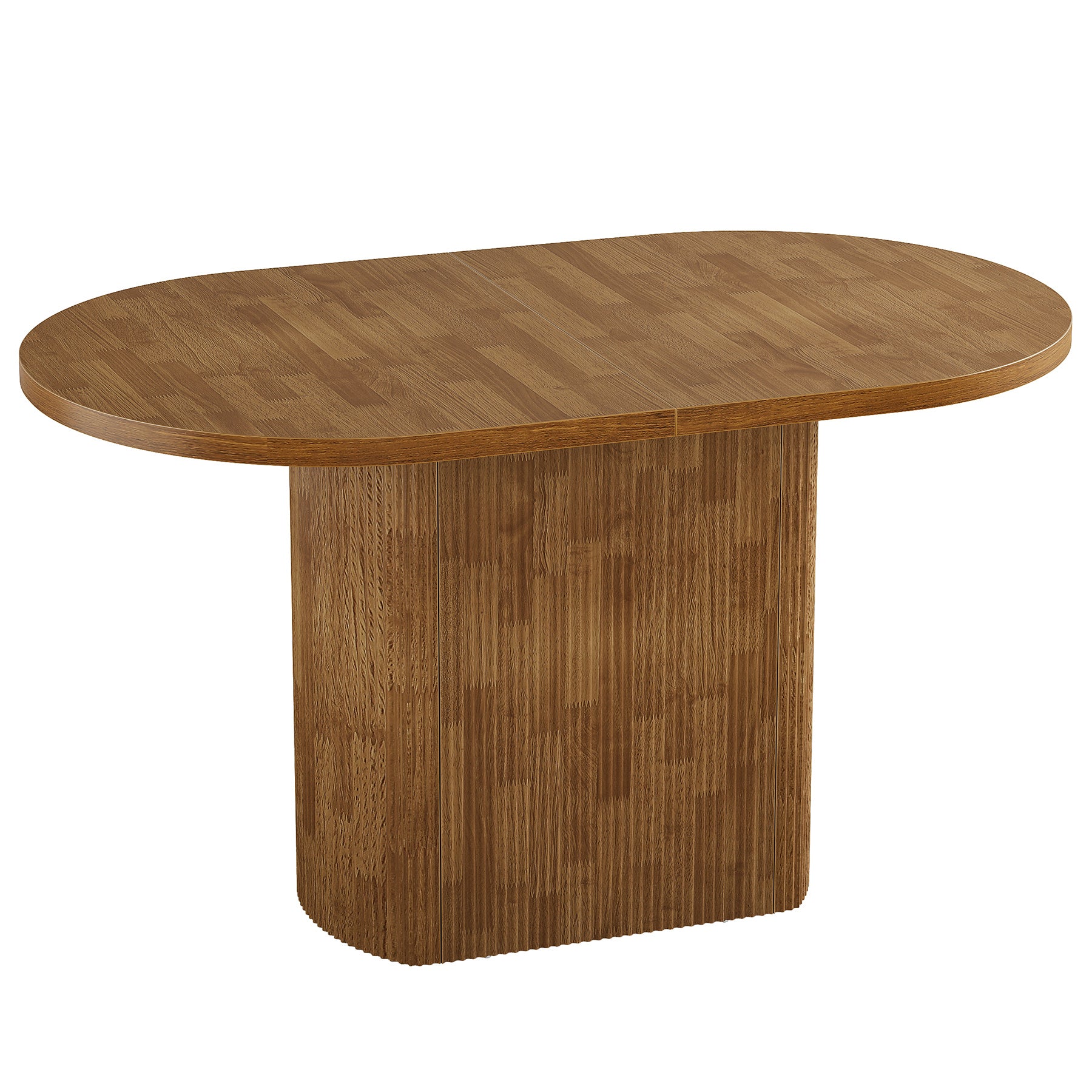 47.24" Dining Table, Oval Kitchen Dinner Table With Hollow Base for 4 People