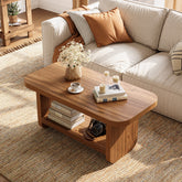 47.2" Coffee Table, Modern Farmhouse Center Table with Open Storage 3