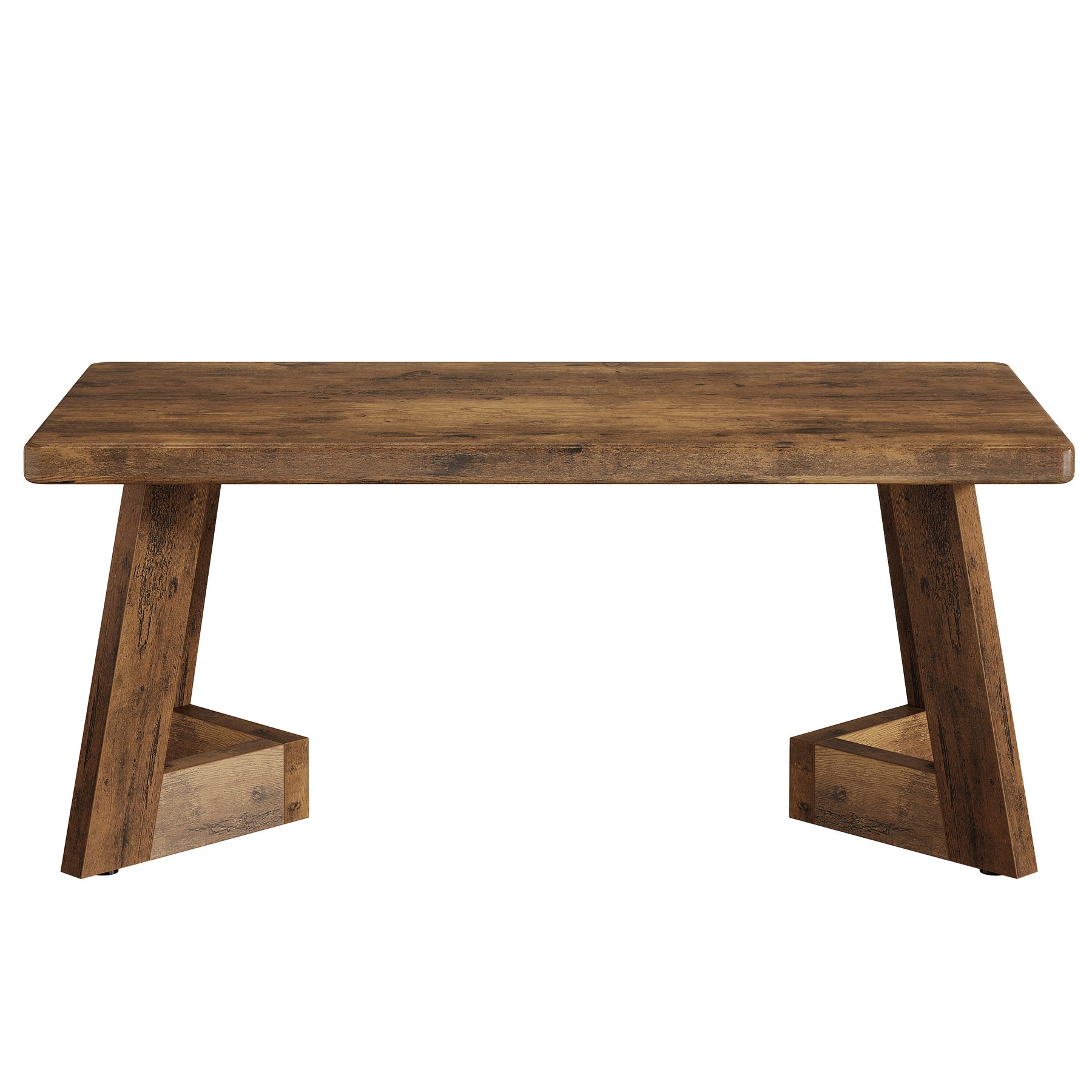 47.2" Coffee Table, Farmhouse Center Table with V-Shaped Legs