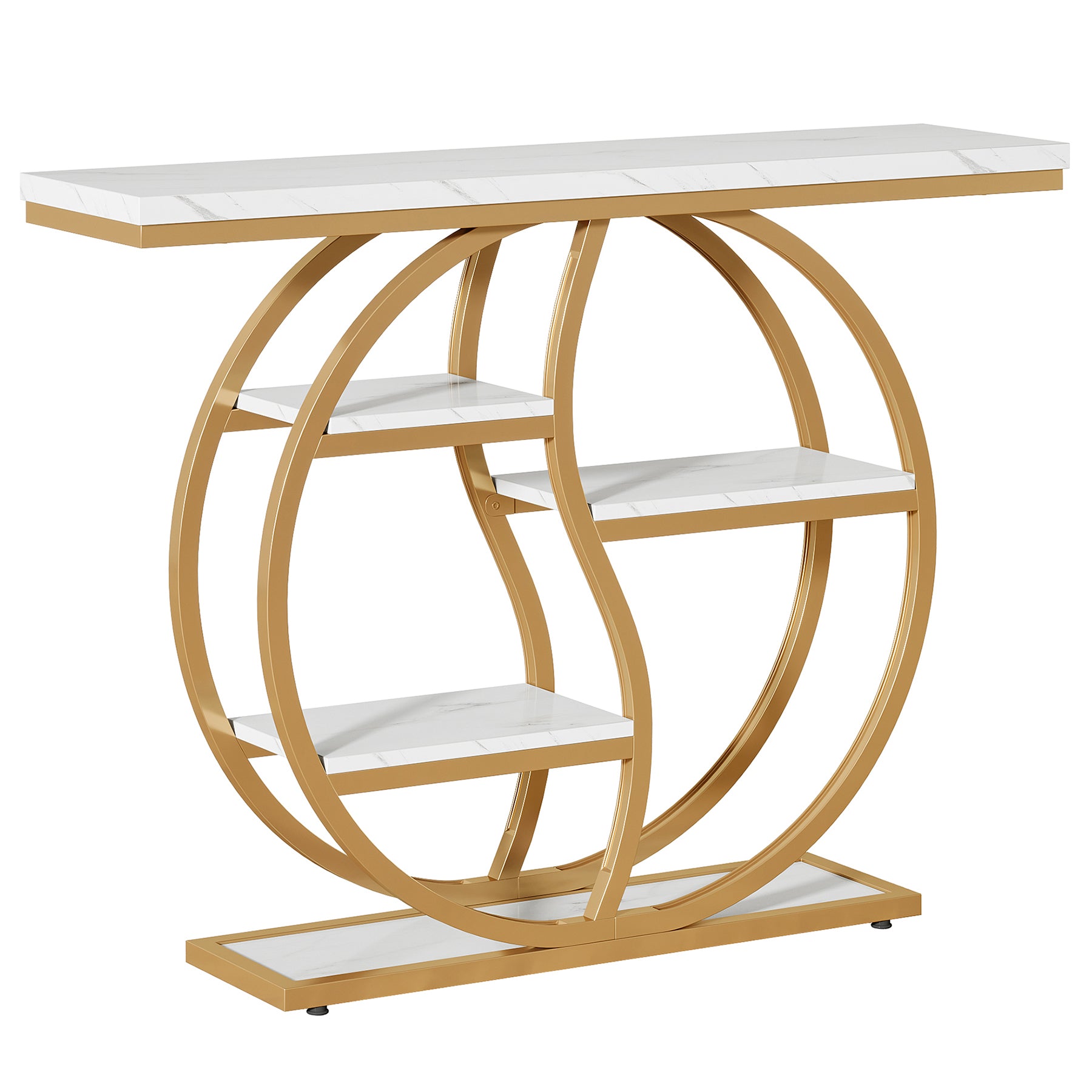 47.2" Console Table, Sofa Table Entryway Slim Table with 5-Tier Storage