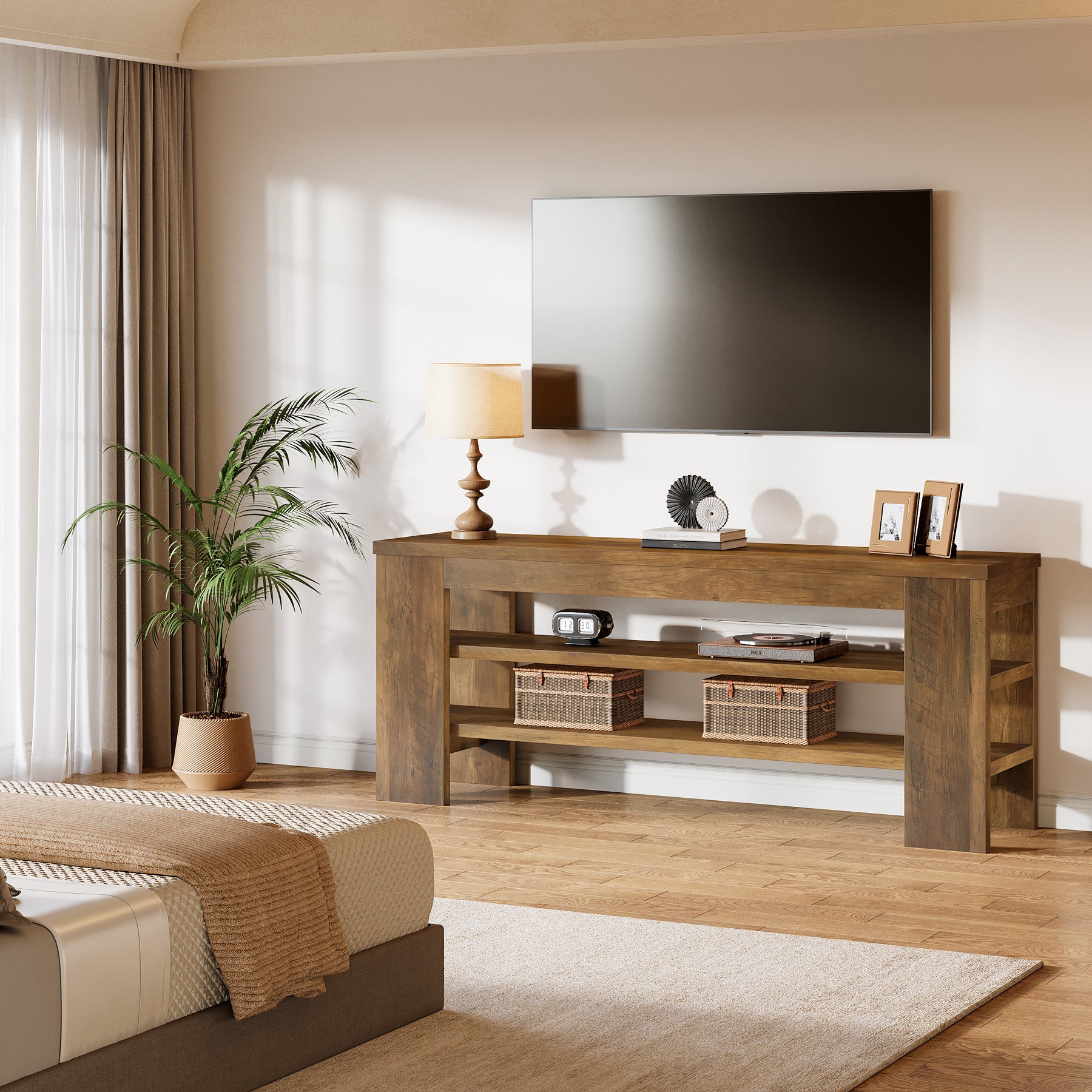 47.2" TV Stand, Entertainment Center with Open Storage for TVs up to 55"