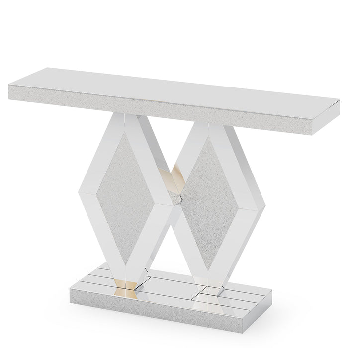 47.2" Console Table, Mirrored Sofa Table With Acrylic Diamonds Tribesigns