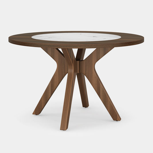 47.2" Dining Table, Round Wood Kitchen Table for 4-6 Tribesigns
