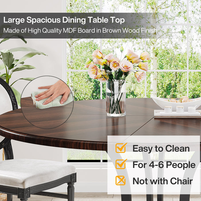 47.24" Round Dining Table, Circle Kitchen Table with Metal Base for 4-6 People Tribesigns