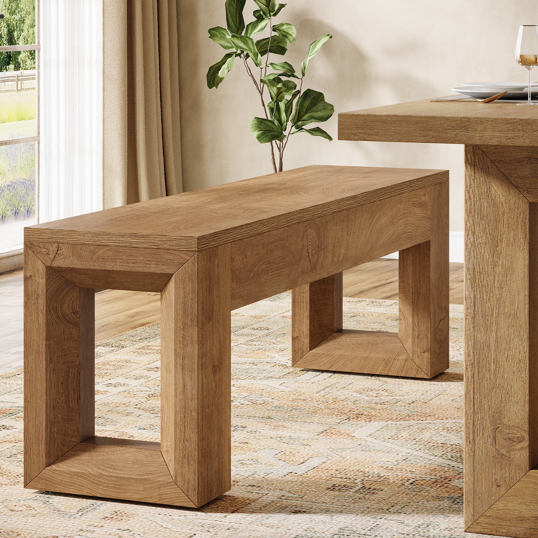 47" Dining Bench, Farmhouse Kitchen Dinner Bench Seat