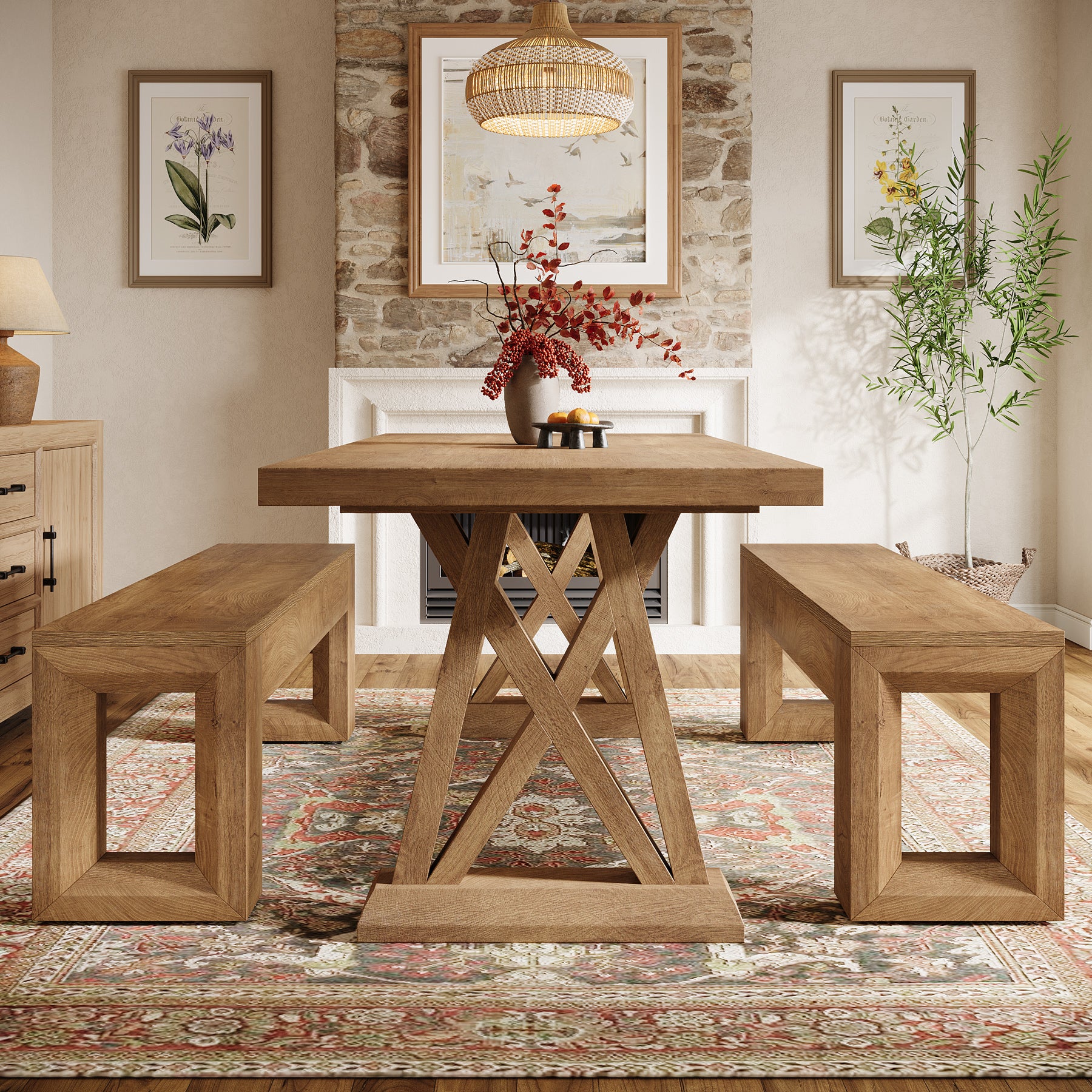 47" Dining Bench, Farmhouse Kitchen Dinner Bench Seat