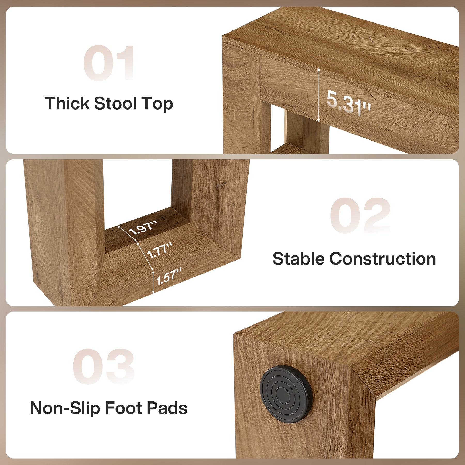 47" Dining Bench, Farmhouse Kitchen Dinner Bench Seat