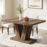 47" Dining Table, Kitchen Dinner Table with Heavy Duty Pedestal for 4 People Tribesigns 3