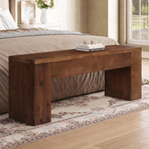 47" Entryway Bench, Solid Wood Farmhouse End of Bed Bench for Foyer 3