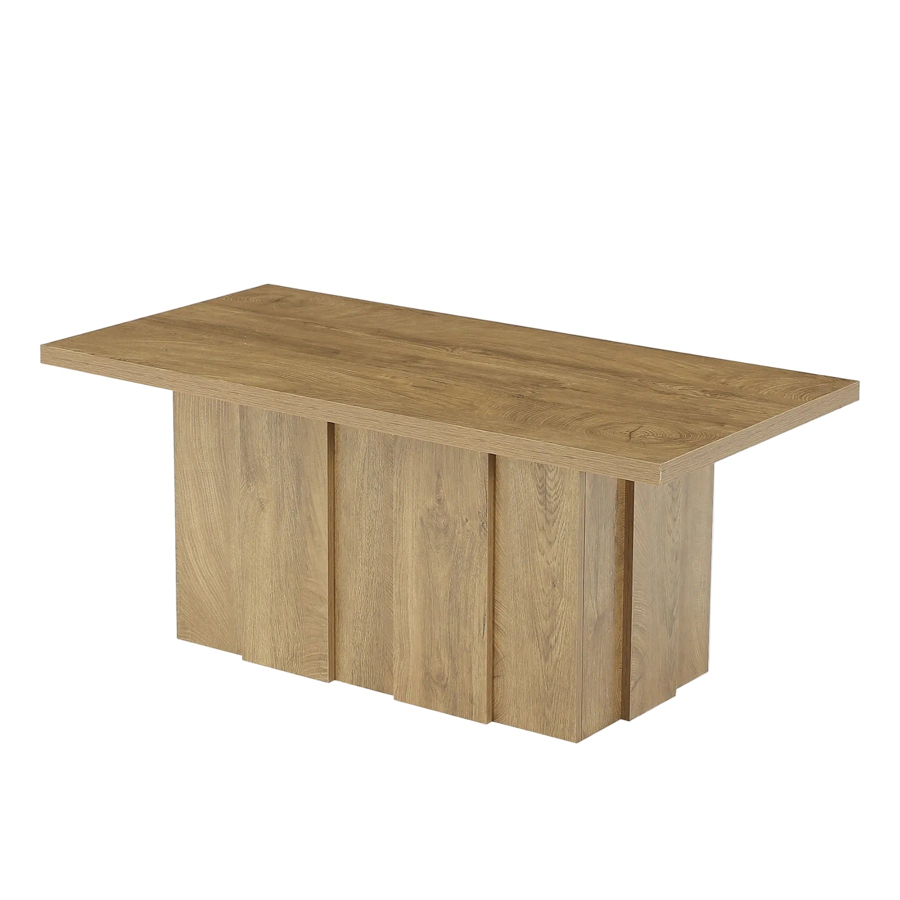 47" Farmhouse Coffee Table,  Rectangular Coffee Table with Fluted Base for Living Room