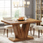 47" Farmhouse Dining Table, Kitchen Dinner Table with Duty Pedestal for 4 People