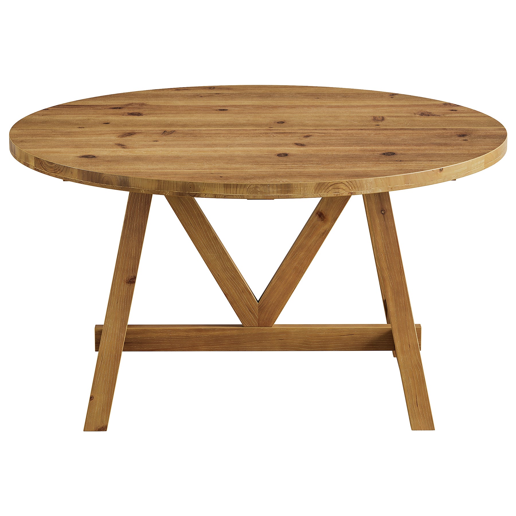 47" Solid Wood Dining Table, Farmhouse Round Kitchen Table for 4-6