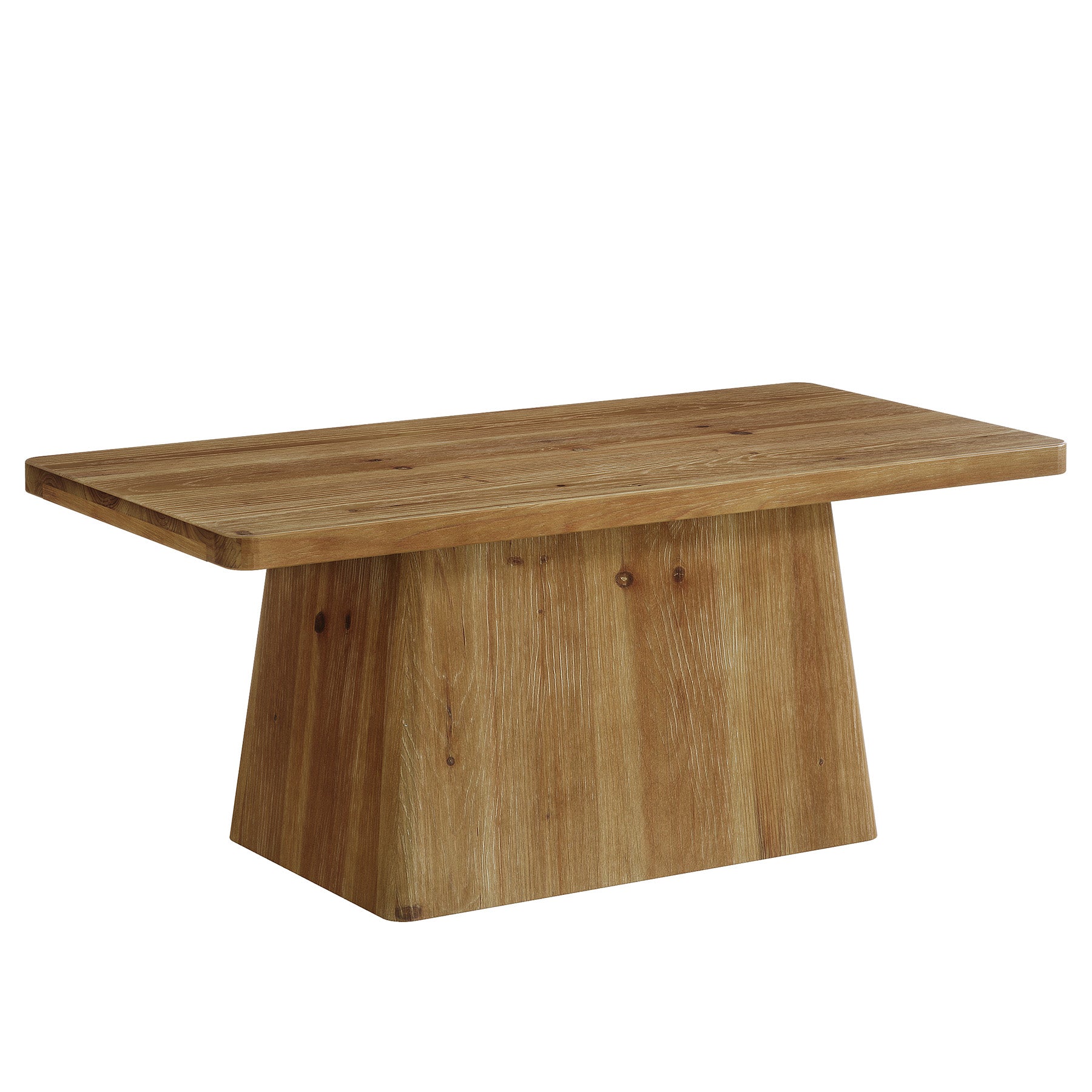 47" Wood Coffee Table, Farmhouse Center Table Tea Table with Sturdy Pedestal