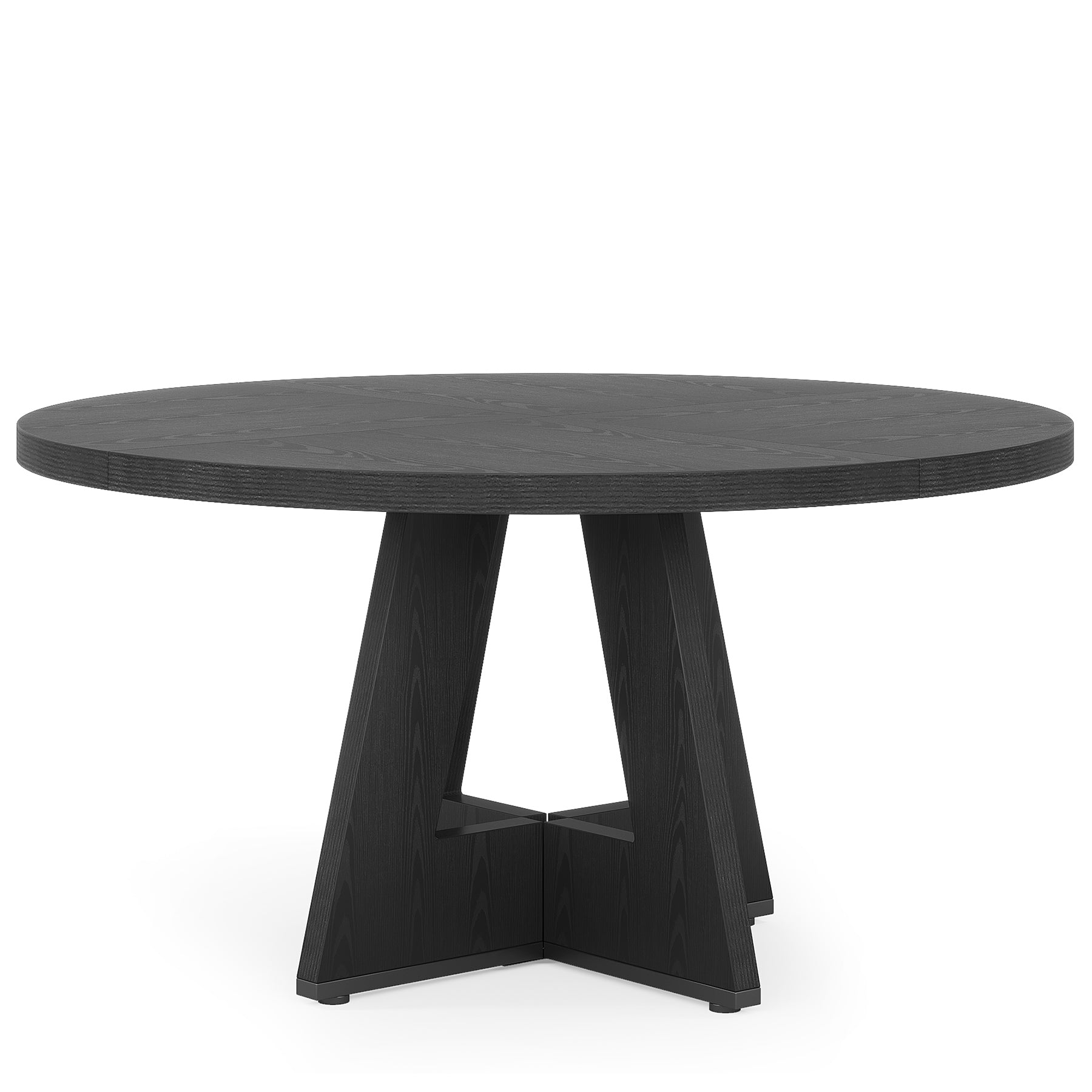 47" Round Farmhouse Dining Table for 4 People, Rustic Dining Room Table