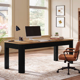 71" Double Desk for Two People, Extra Long 2 Person Computer Desk, Farmhouse Home Office 3